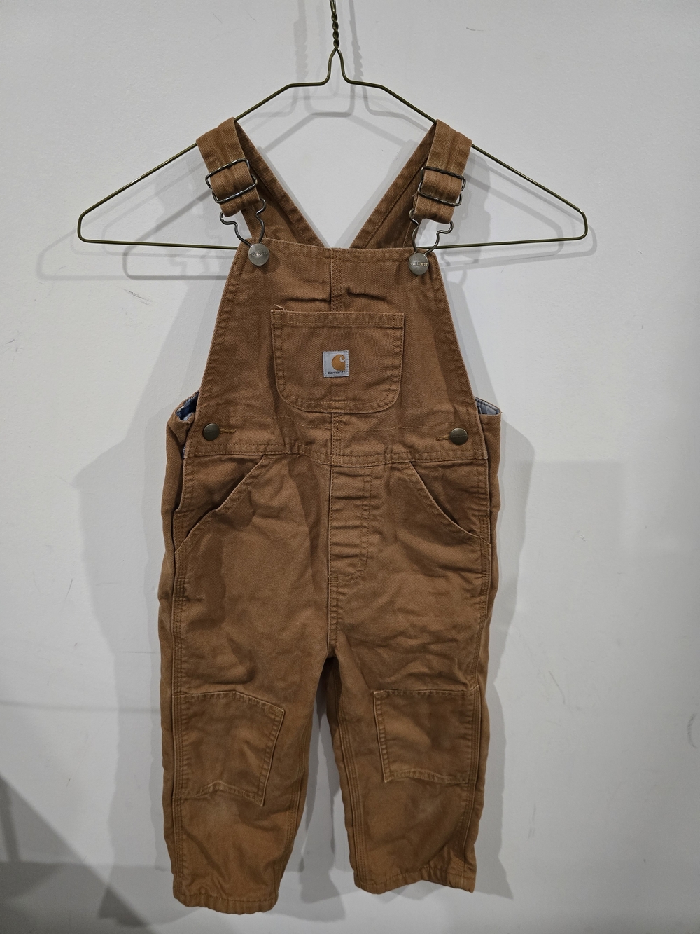 Carhartt Kids Tan Brown Canvas Overalls 3T